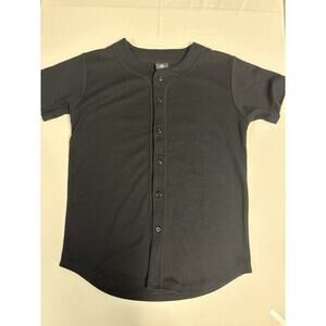 Young LA Button Up Shirt Short Sleeve Mens Small Black Classic Streetwear